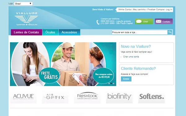 Viallure — Home da loja de lentes e óculos em Magento